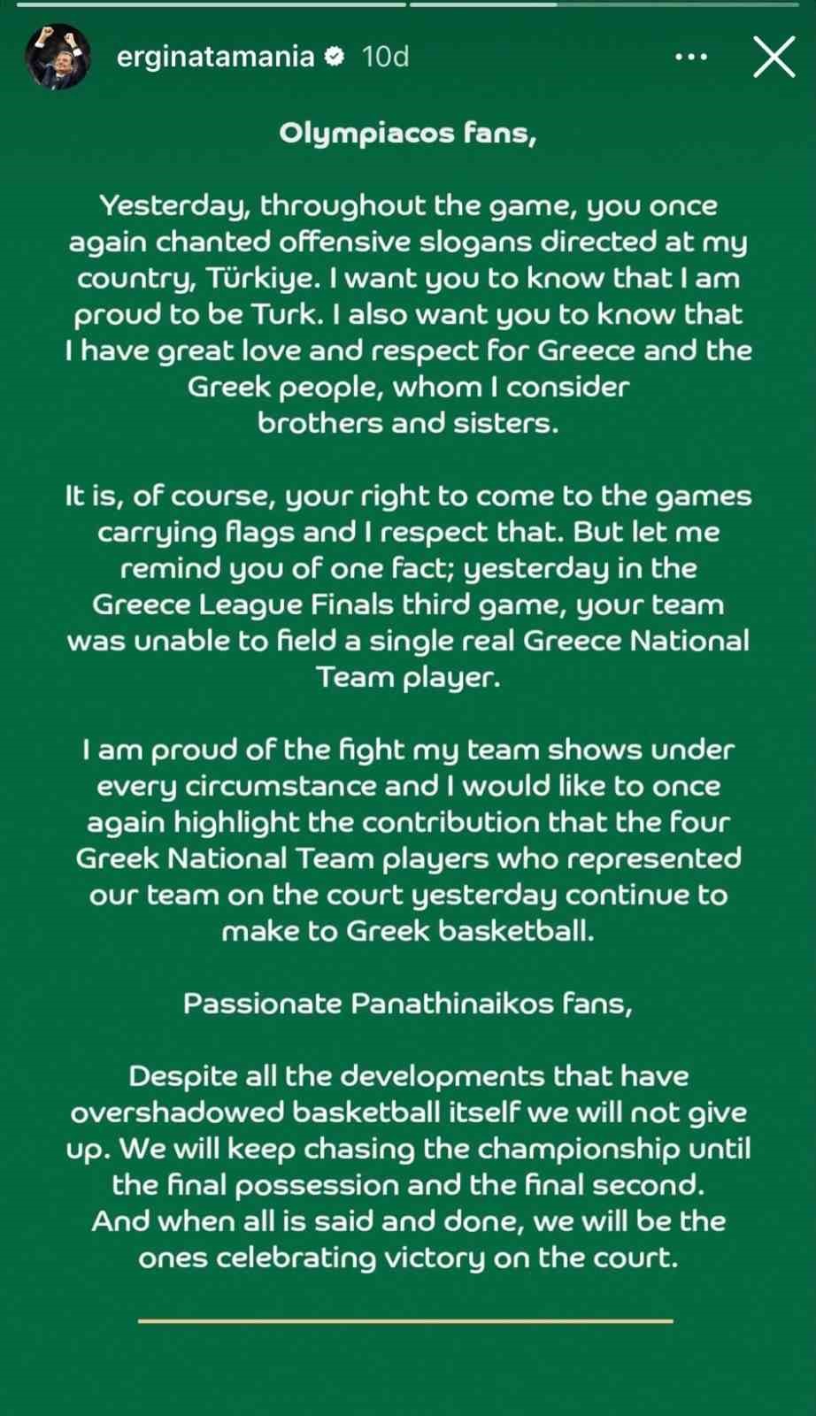 Ergin Ataman, Olimpiakos taraftarına cevap verdi 5 ergin ataman olimpiakos taraftarina cevap verdi 1 yj8tiHc3