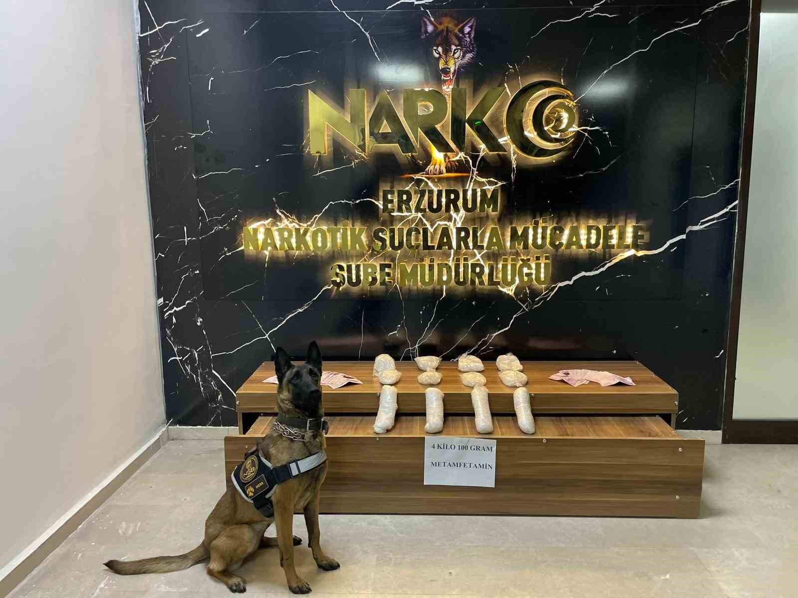 erzurumda 4 kilo 100 gram uyusturucu ele gecirildi 0