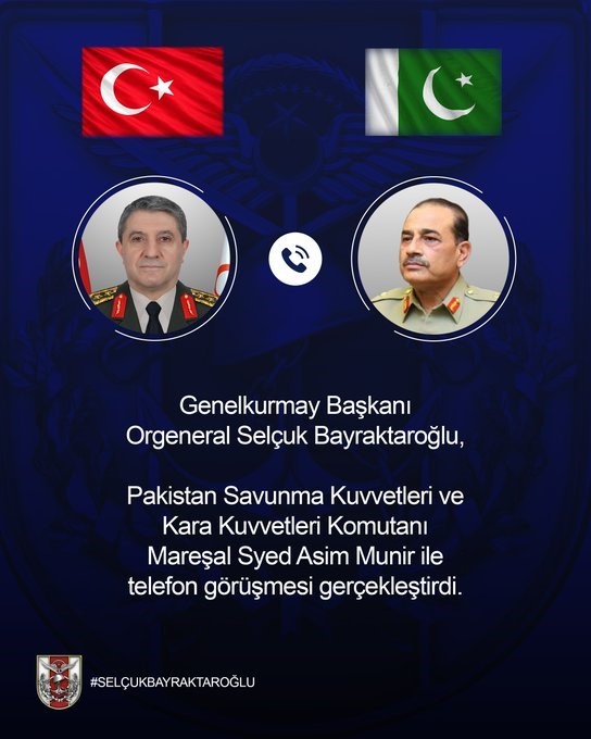 Genelkurmay Başkanı Orgeneral Bayraktaroğlu Pakistan Savunma Kuvvetleri ve Kara Kuvvetleri Komutanı Mareşal Munir ile görüştü 4 genelkurmay baskani orgeneral bayraktaroglu pakistan savunma kuvvetleri ve kara kuvvetleri komutani maresal munir ile 6BRsw39f