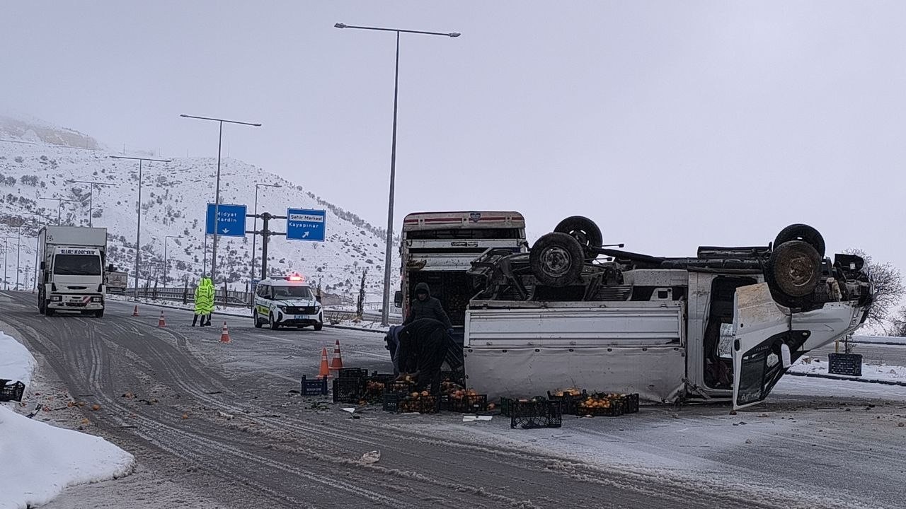 gercuste meyve yuklu kamyonet devrildi meyveleri surucunun yardimina kosanlar topladi 1 9PfRX3WX