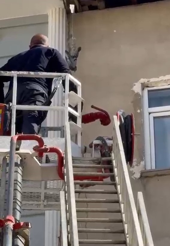 gumushanede itfaiye ekipleri ayaklari ipe dolanan guvercin icin seferber oldu 3 r8QRF24O
