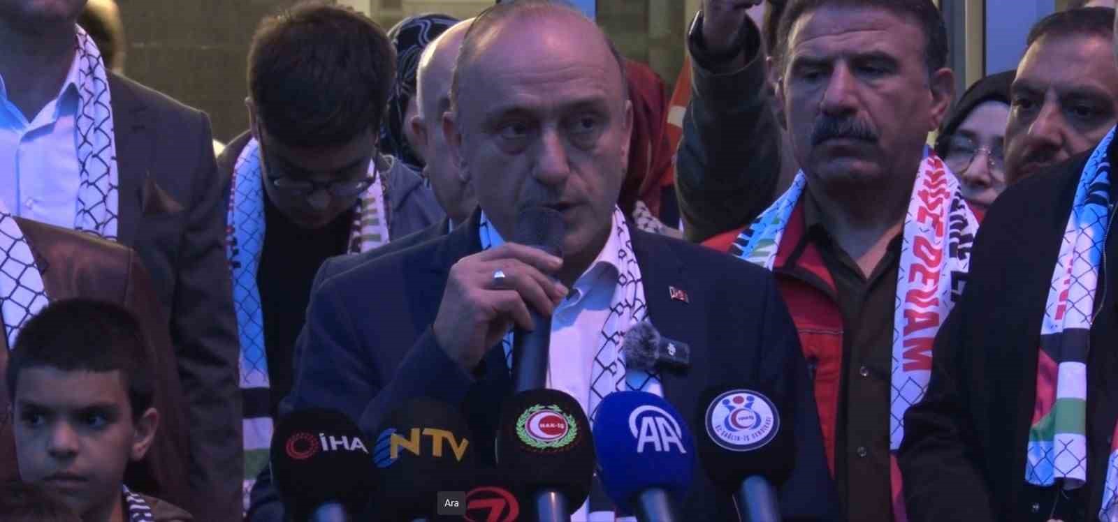hak is genel baskan vekil sert siyonist isgalci israilin gerceklestirdigi bu saldiri uluslararasi sularda gerceklestirilen YNiR9O61