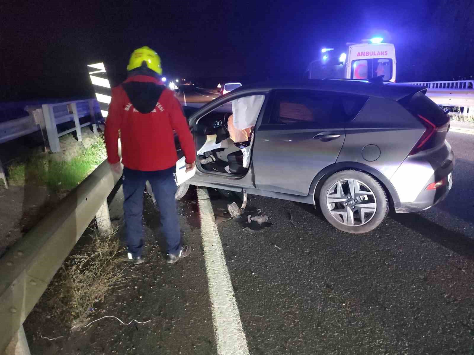 havranda otomobil ile motosiklet carpisti 1 yarali 0