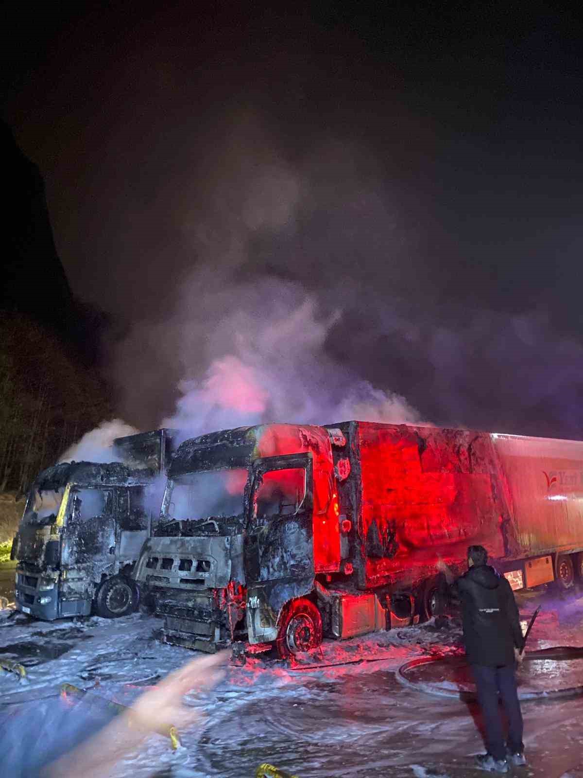 hopada tir parkinda yangin 2 tir kullanilamaz hale geldi 3 4XWEsZsq