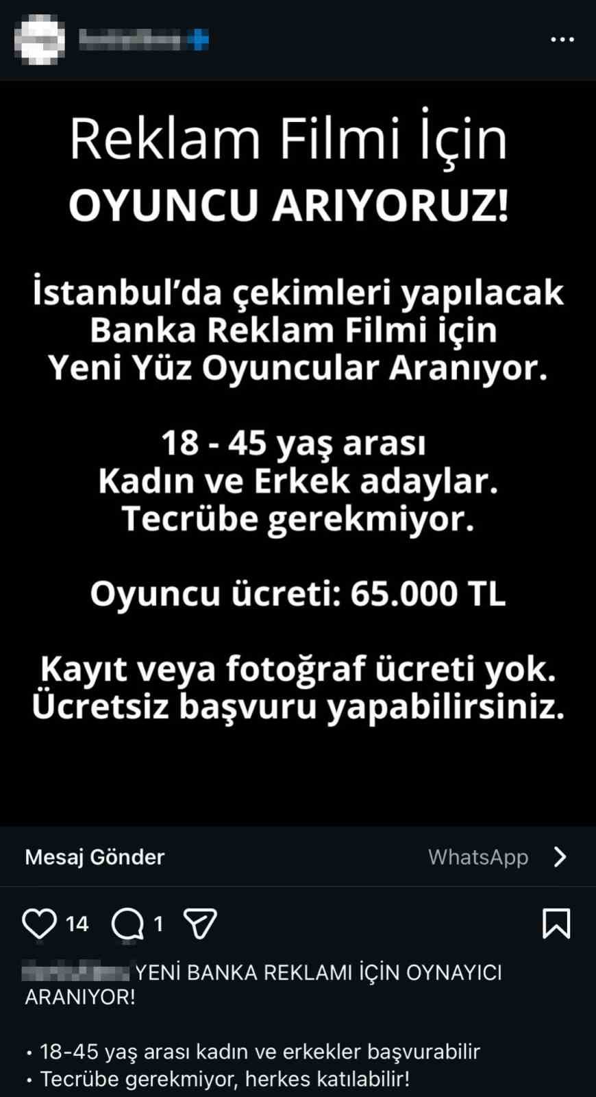 istanbulda oyuncu yapacagiz vaadiyle onlarca kisiyi dolandirdilar 5 yIk5d56V