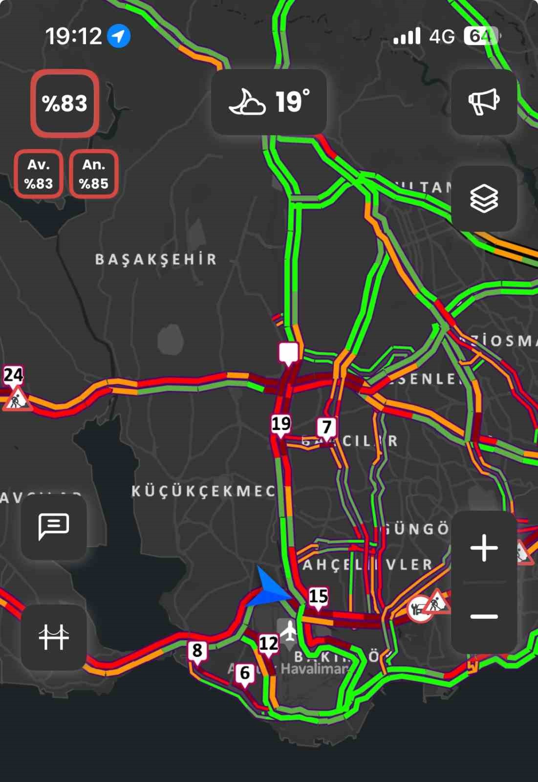 İstanbul’da trafik yoğunluğu yüzde 83’e ulaştı 7 istanbulda trafik yogunlugu yuzde 83e ulasti 3 HVv15Ryt