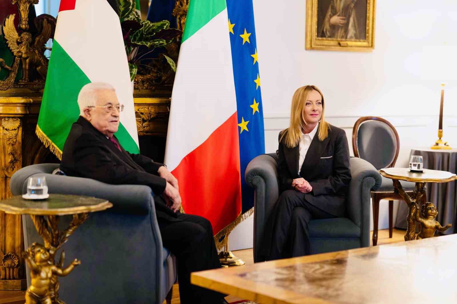 italya basbakani meloni romada filistin devlet baskani abbas ile gorustu 3