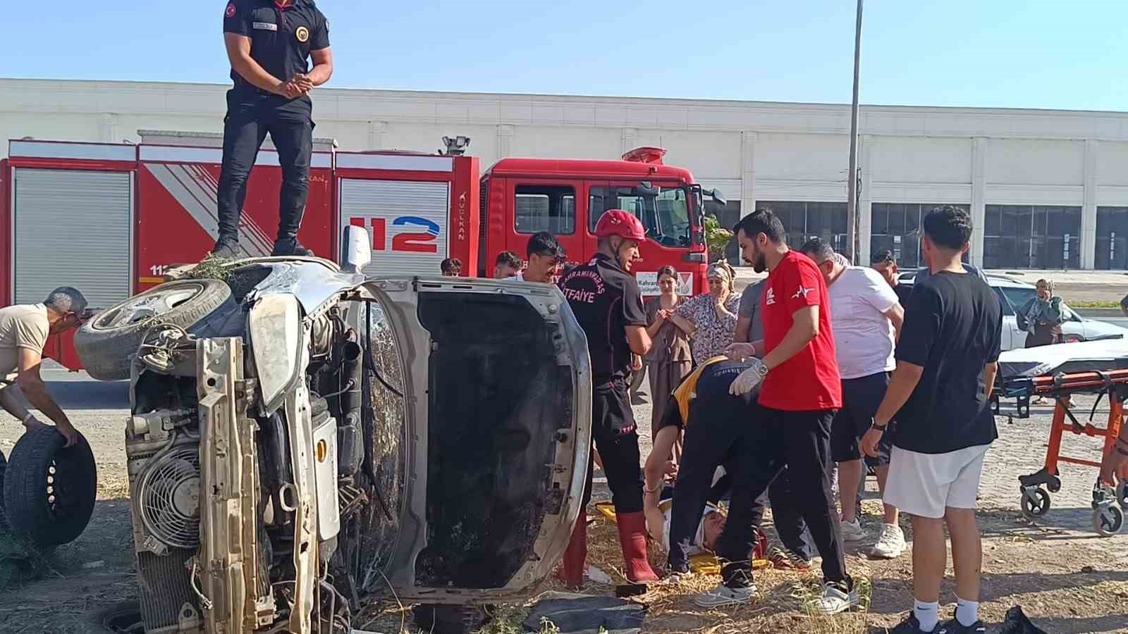 kahramanmarasta otomobil takla atti 2 yarali 1