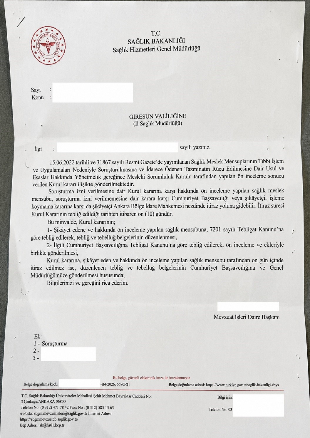 kalp krizi nedeniyle gelen hastaya kas agrisi tanisi konup taburcu eden hastane hakkinda bakanlik c89lAO4A