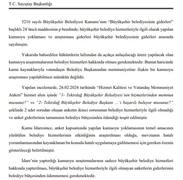 Kamu parasıyla siyasi ölçüm: Sayıştay Tekirdağ Büyükşehir Belediyesi’ndeki usulsüzlüğü belgeledi 7 kamu parasiyla siyasi olcum sayistay tekirdag buyuksehir belediyesindeki usulsuzlugu belgeledi 3 tCBhitZf