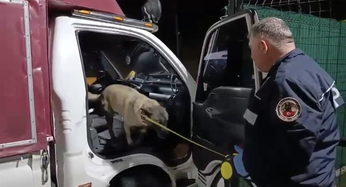 Kamyonete gizlenmiş uyuşturucuyu dedektör köpeği buldu: 4 kilo uyuşturucu ve 4 bin adet hap ele geçti 7 kamyonete gizlenmis uyusturucuyu dedektor kopegi buldu 4 kilo uyusturucu ve 4 bin adet hap PYWWypBP
