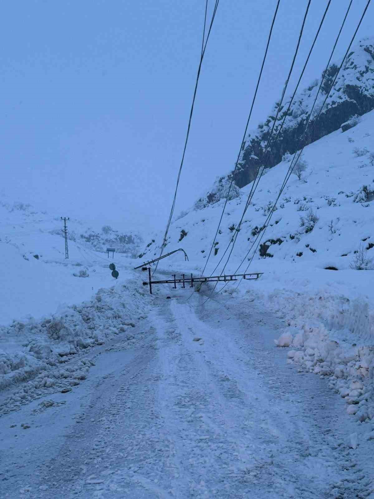 kar yagisi nedeniyle devrilen 300 elektrik diregi yenilendi 0