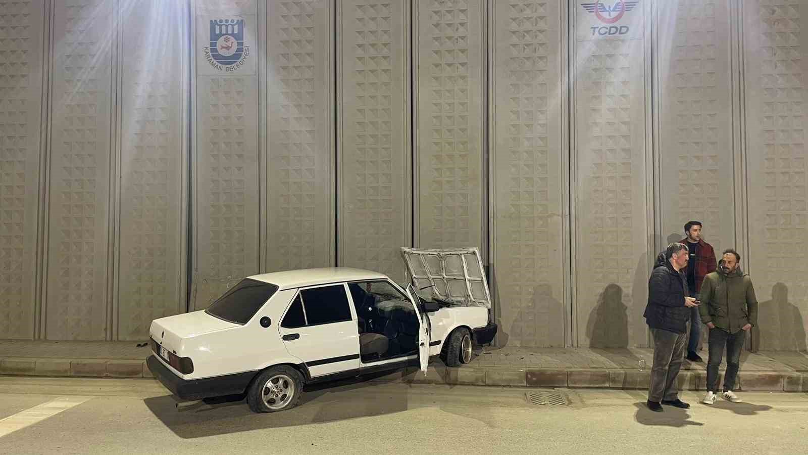 karamanda kontrolden cikan otomobil alt gecidin duvarina carpti 1 8bjagcgK