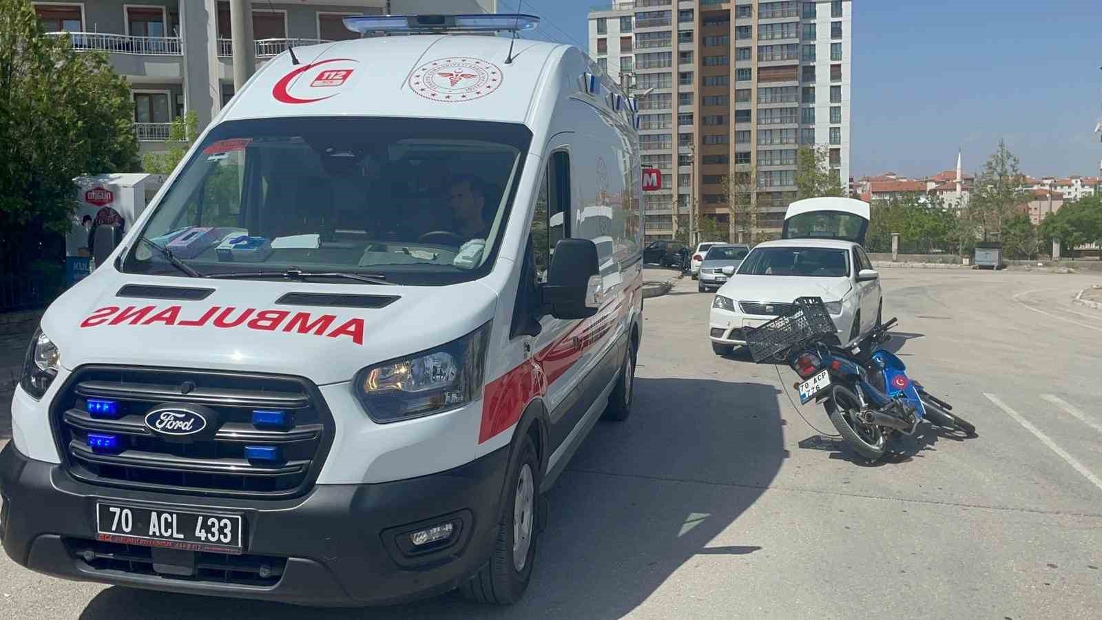 karamanda otomobil ile motosiklet carpisti 1 yarali 0 NMlN6CvD
