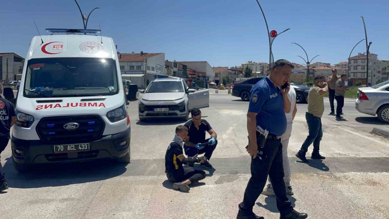 Karaman’da otomobille çarpışan motosikletin sürücüsü yaralandı 4 karamanda otomobille carpisan motosikletin surucusu yaralandi 0 5uuDj8W5