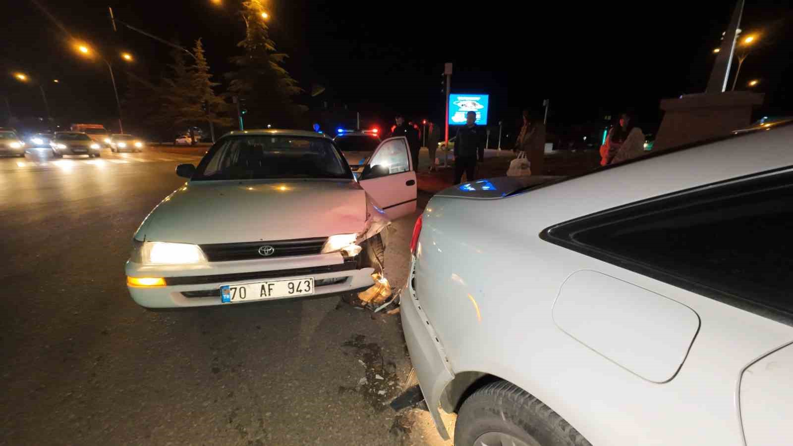 karamanda otomobiller capisti 1 yarali 1
