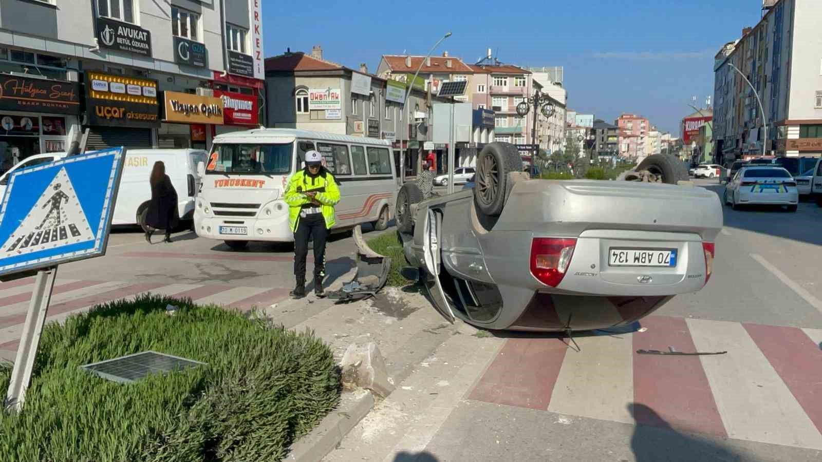 karamanda takla atan otomobil surucusu yaralandi 1 eXCWzCFF