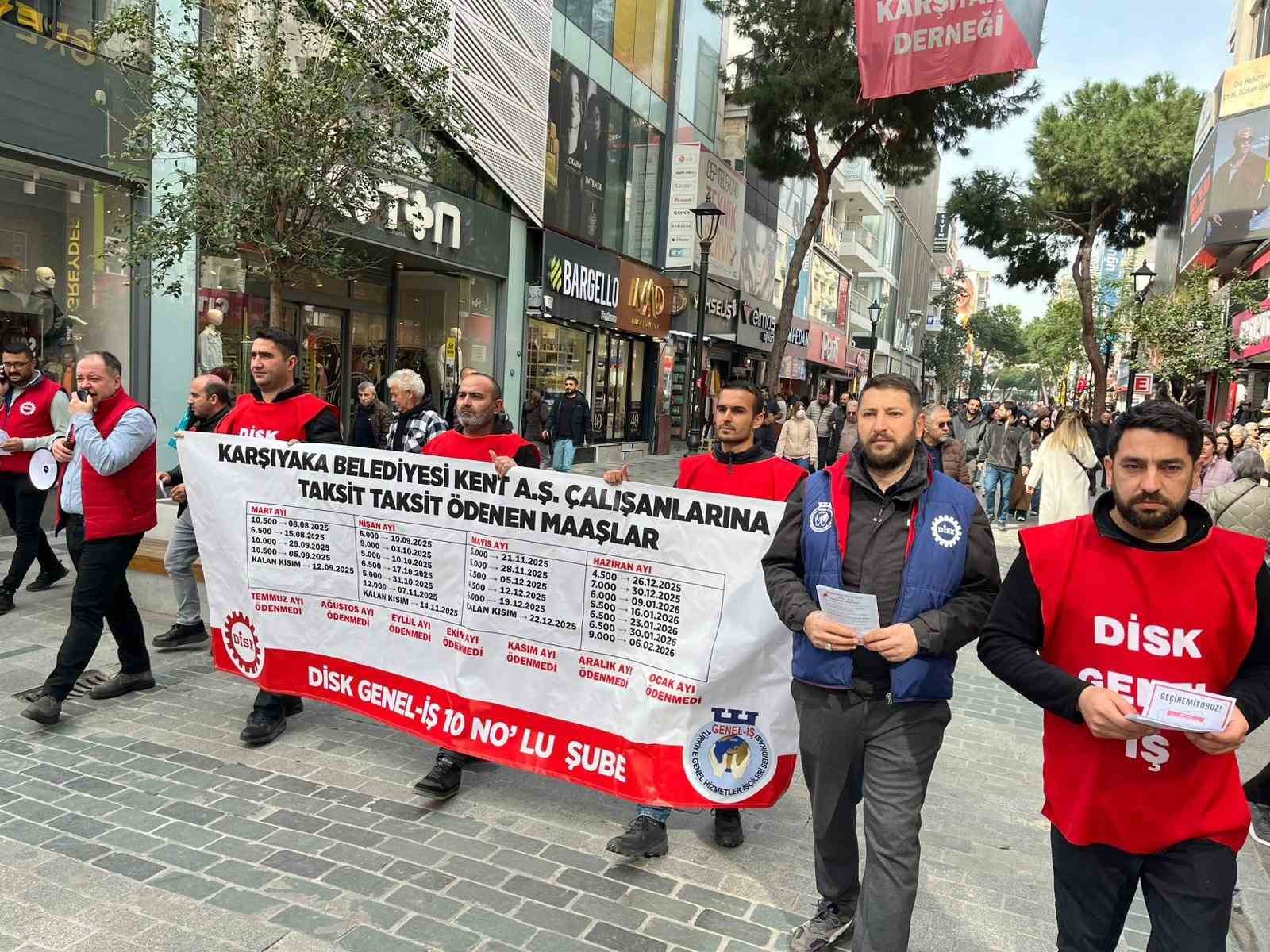 karsiyaka belediyesinde maas alamayan isciler sokaga dokuldu 4
