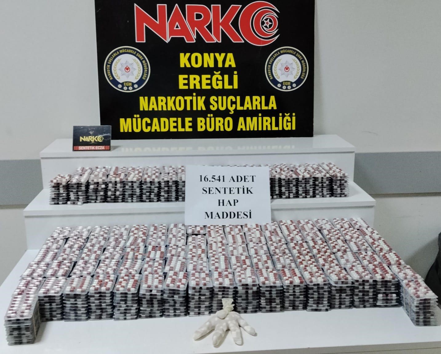 konya polisinden zehir sevkiyatina darbe binlerce hap ele gecirildi 0 fjutWkd4