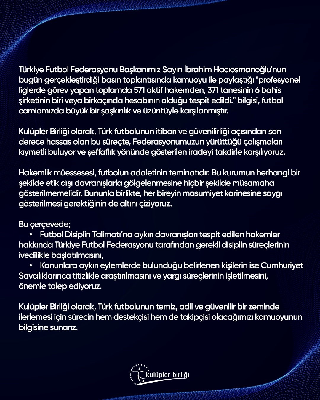 kulupler birliginden tffye destek 0 lE4NUiuK