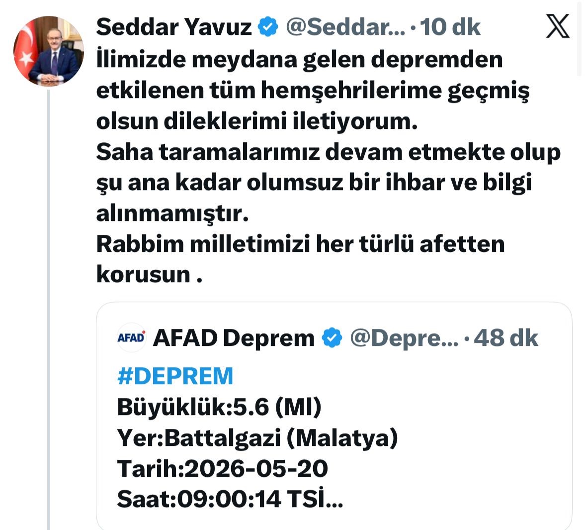 malatya valisi yavuzdan deprem aciklamasi 0 9OmsvhjI