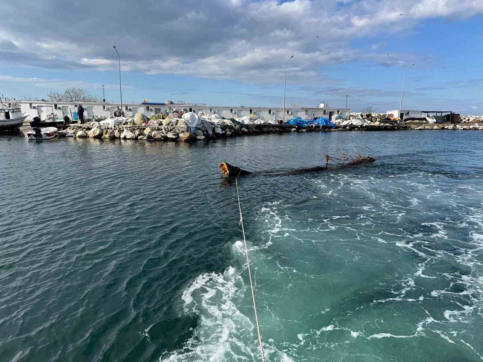 Marmara Denizi’nde feribot trafiği için tehlike oluşturan yüzen ağaç kıyıya çekildi 6 marmara denizinde feribot trafigi icin tehlike olusturan yuzen agac kiyiya cekildi 2 ATAe6jOw
