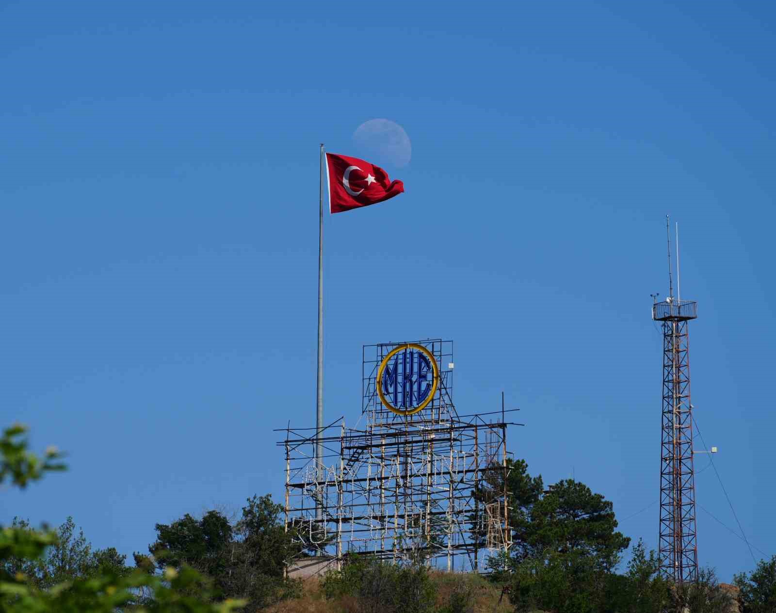 mavi gokyuzunde turk bayragi ve ay manzarasi 3 DmXeHuiQ