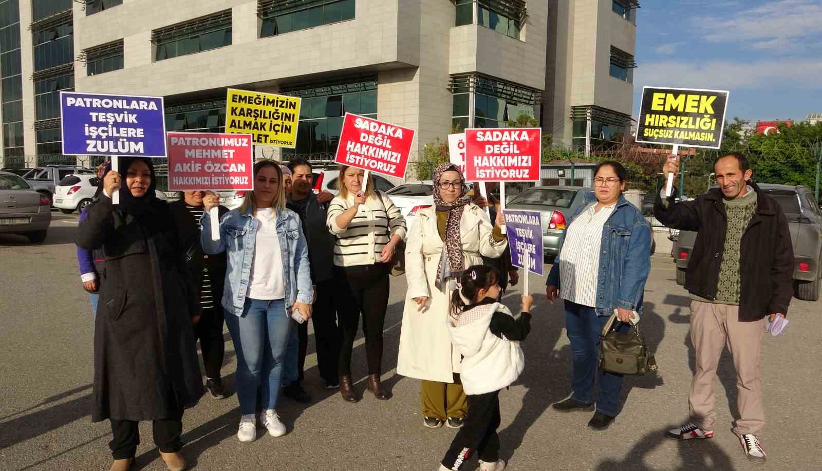mersinde maaslarini alamayan isciler adliye onunde aciklama yapti 0 X2EKU4mB