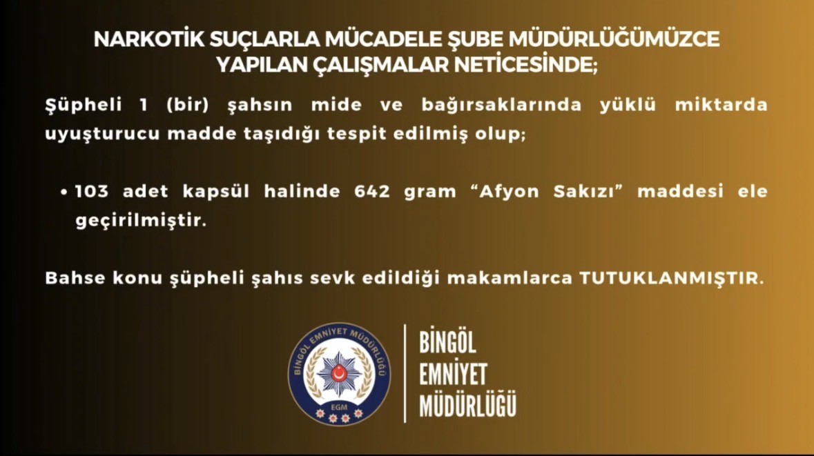 mide ve bagirsaklarinda uyusturucu tasiyan supheli yakalandi 2