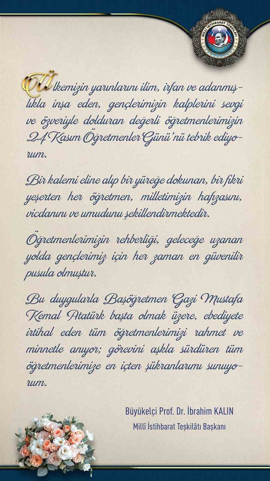 MİT Başkanı Kalın: "Öğretmenlerimizin rehberliği gençlerimiz için her zaman en güvenilir pusula olmuştur" 5 mit baskani kalin ogretmenlerimizin rehberligi genclerimiz icin her zaman en guvenilir pusula olmustur 1