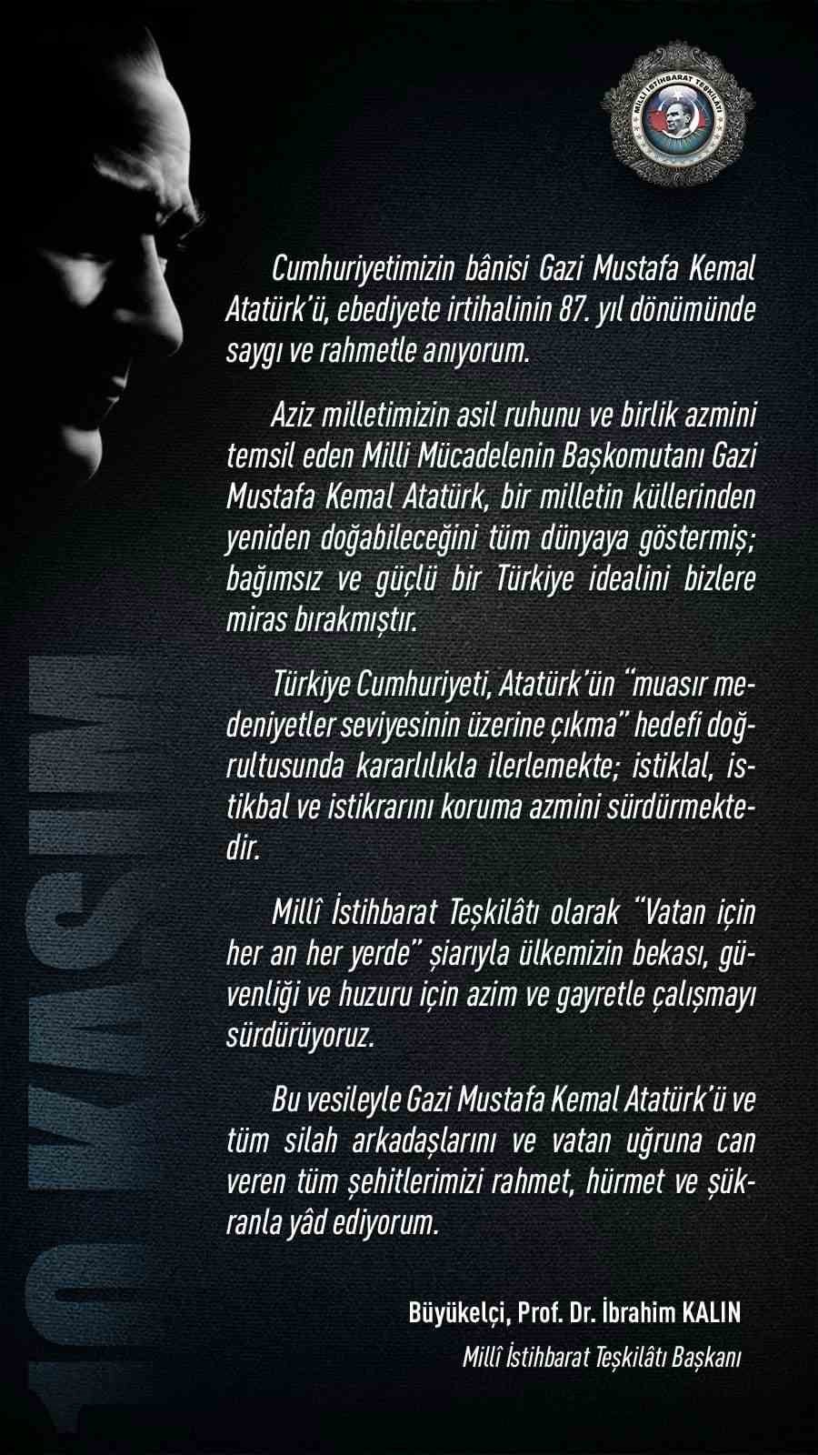mit baskani kalindan 10 kasim ataturku anma gunu mesaji baskomutan gazi mustafa kemal ataturk TtuYPwLT