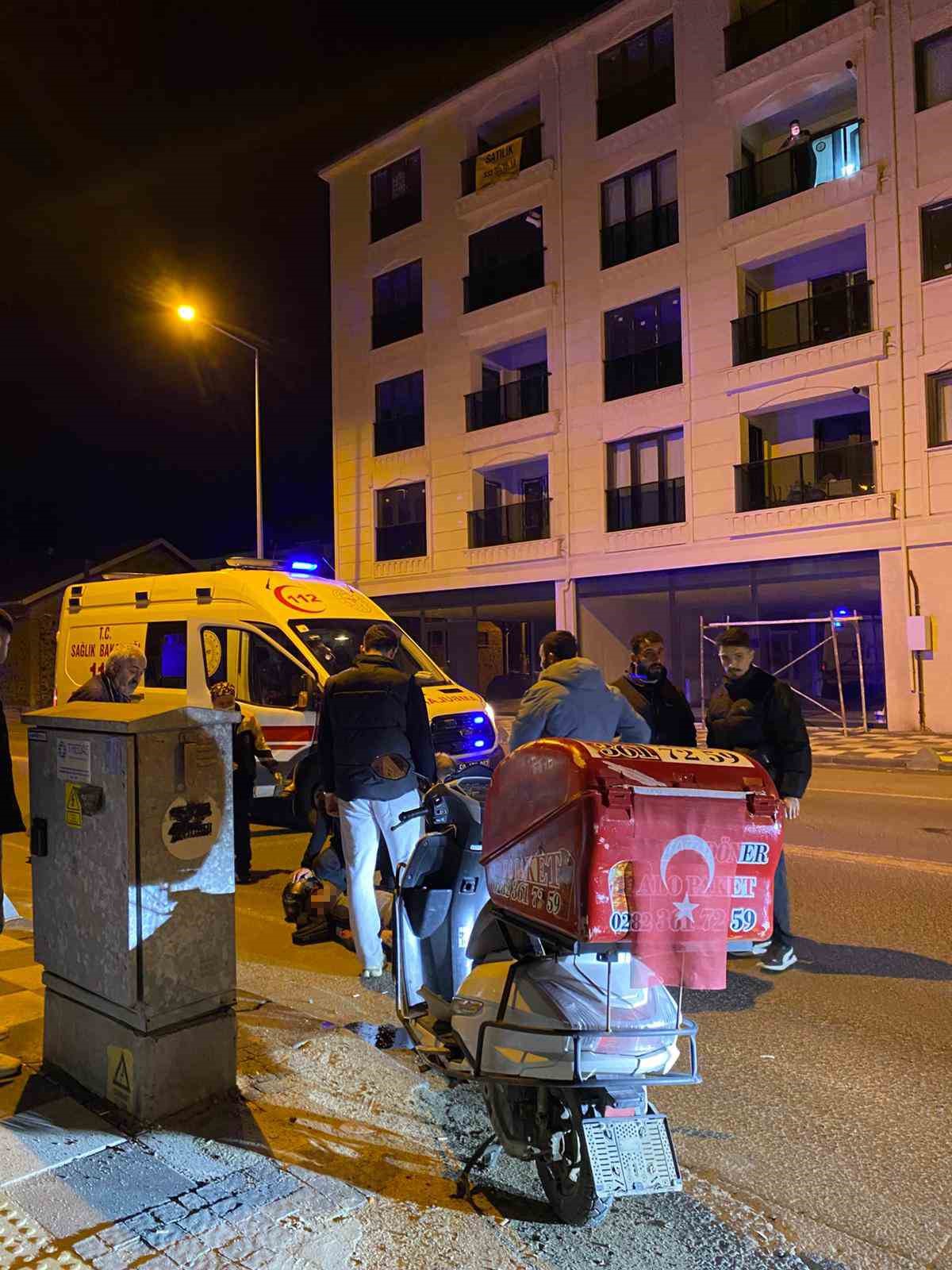 motosiklet ile otomobil carpisti 1 yarali 3