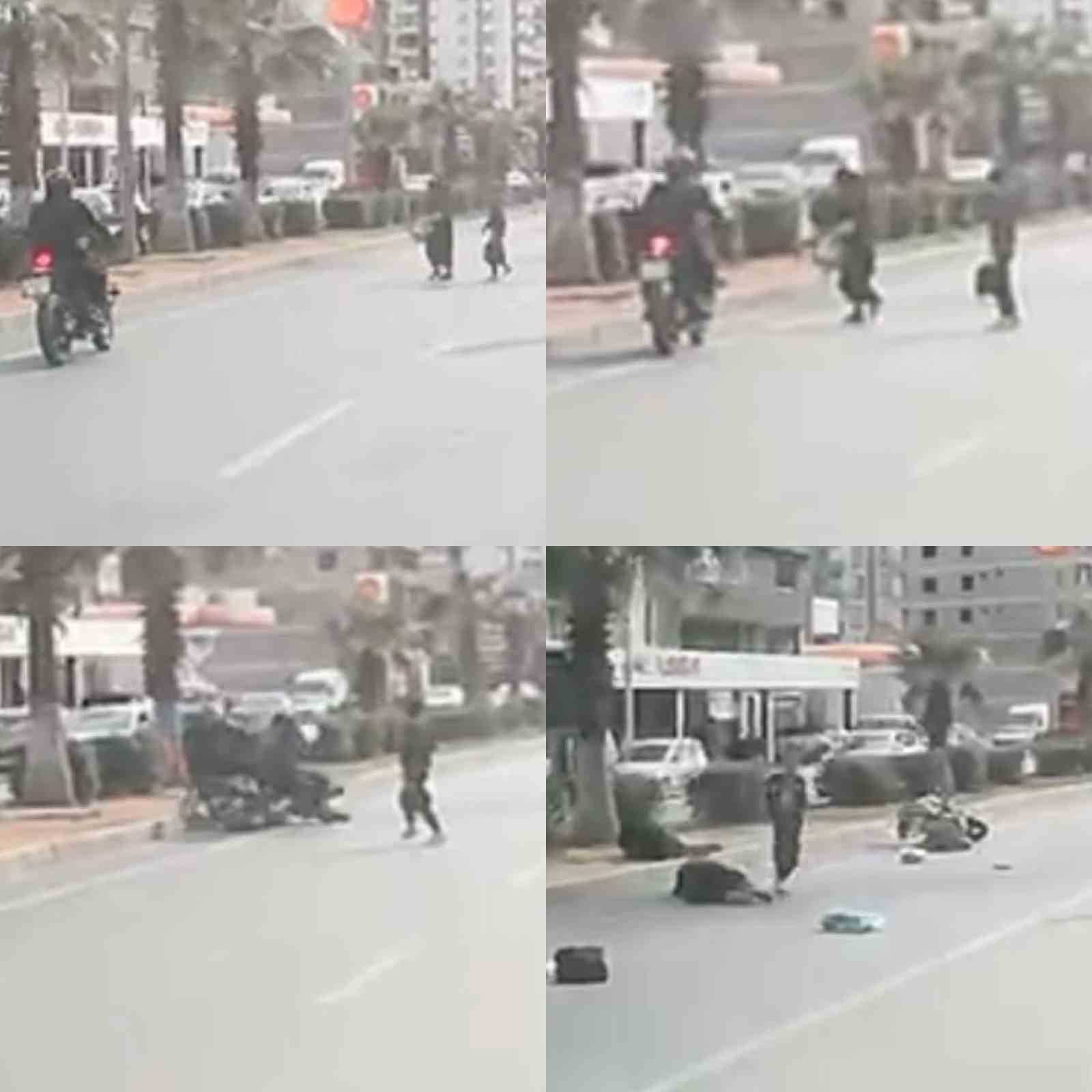 motosiklet yayaya carpti o anlar arac kamerasina yansidi 2 yarali 0 SrykWBDa