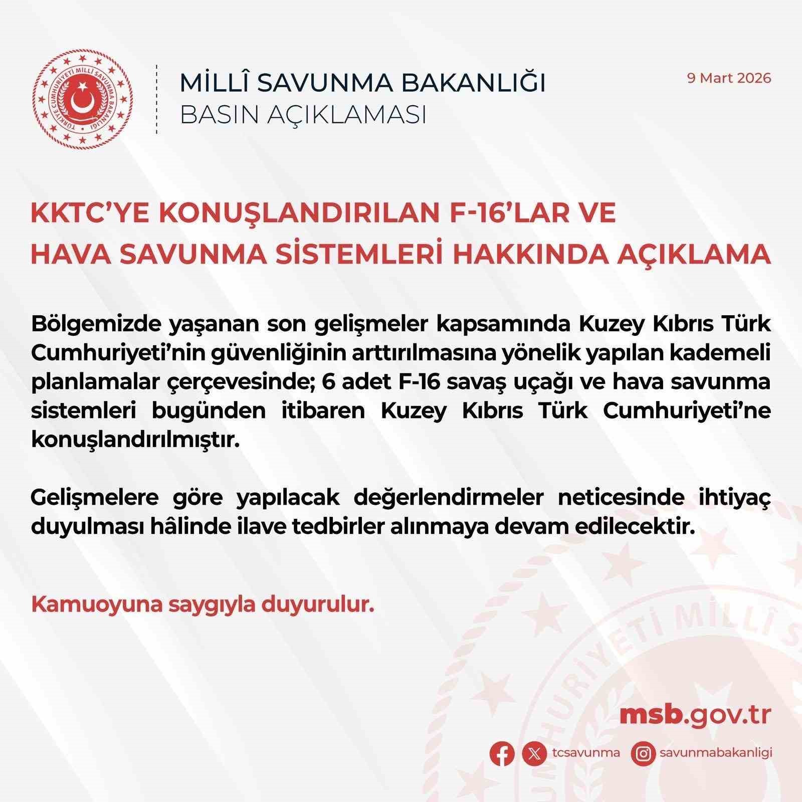 msb 6 adet f 16 savas ucagi ve hava savunma sistemleri bugunden itibaren kktcye konuslandirilmistir EucqsCdk