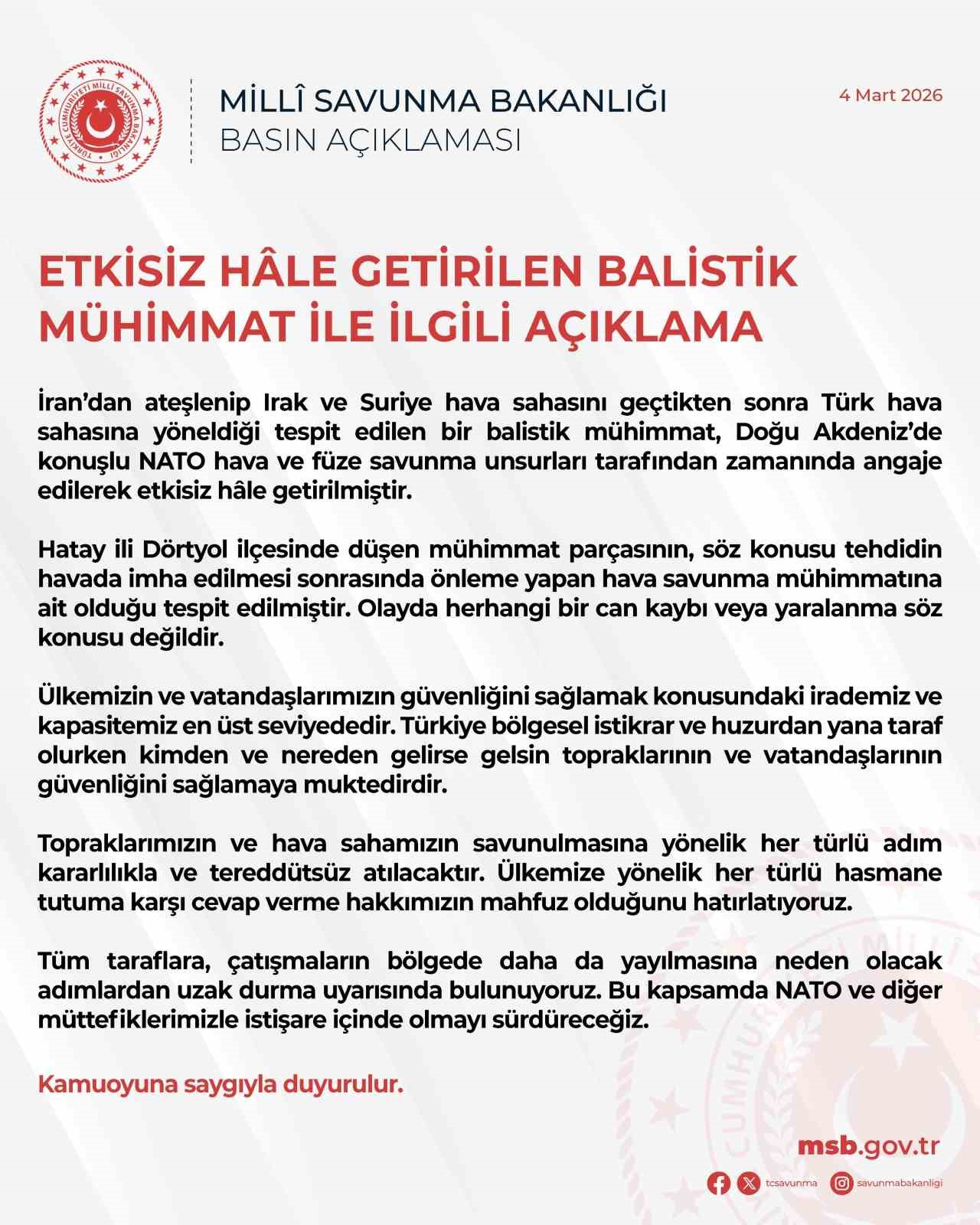 MSB: "Türk hava sahasına yönelen balistik mühimmat Doğu Akdeniz’de etkisiz hale getirildi" 4 msb turk hava sahasina yonelen balistik muhimmat dogu akdenizde etkisiz hale getirildi 0 AvDuBtfn