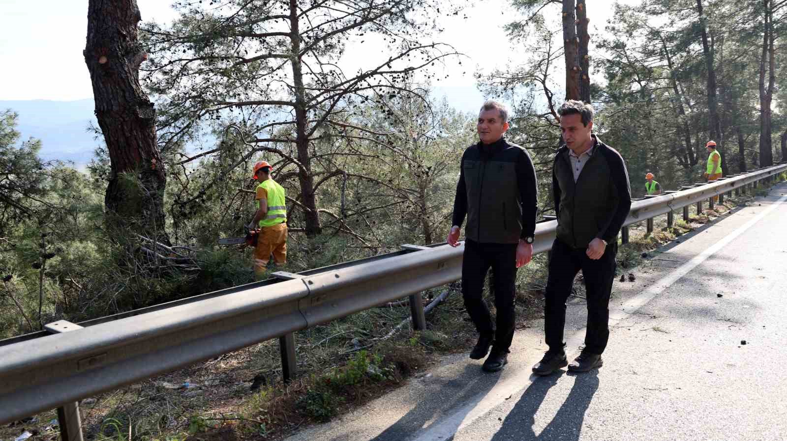muglada yangin sezonu oncesi sakar gecidinde riskli dallar temizleniyor 6