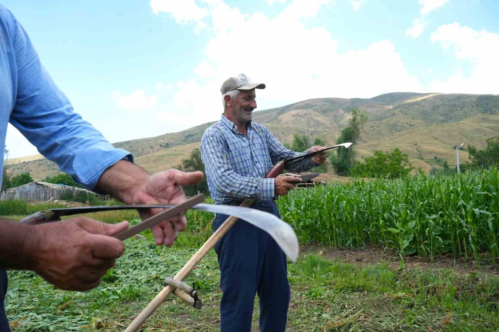 musta tirpan mesaisi kavurucu sicakta imece usulu ot biciyorlar 1