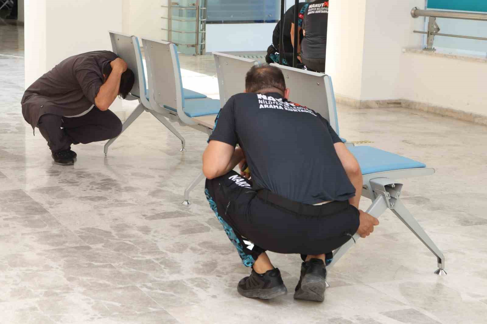 niluferde deprem ve yangin tatbikati 1
