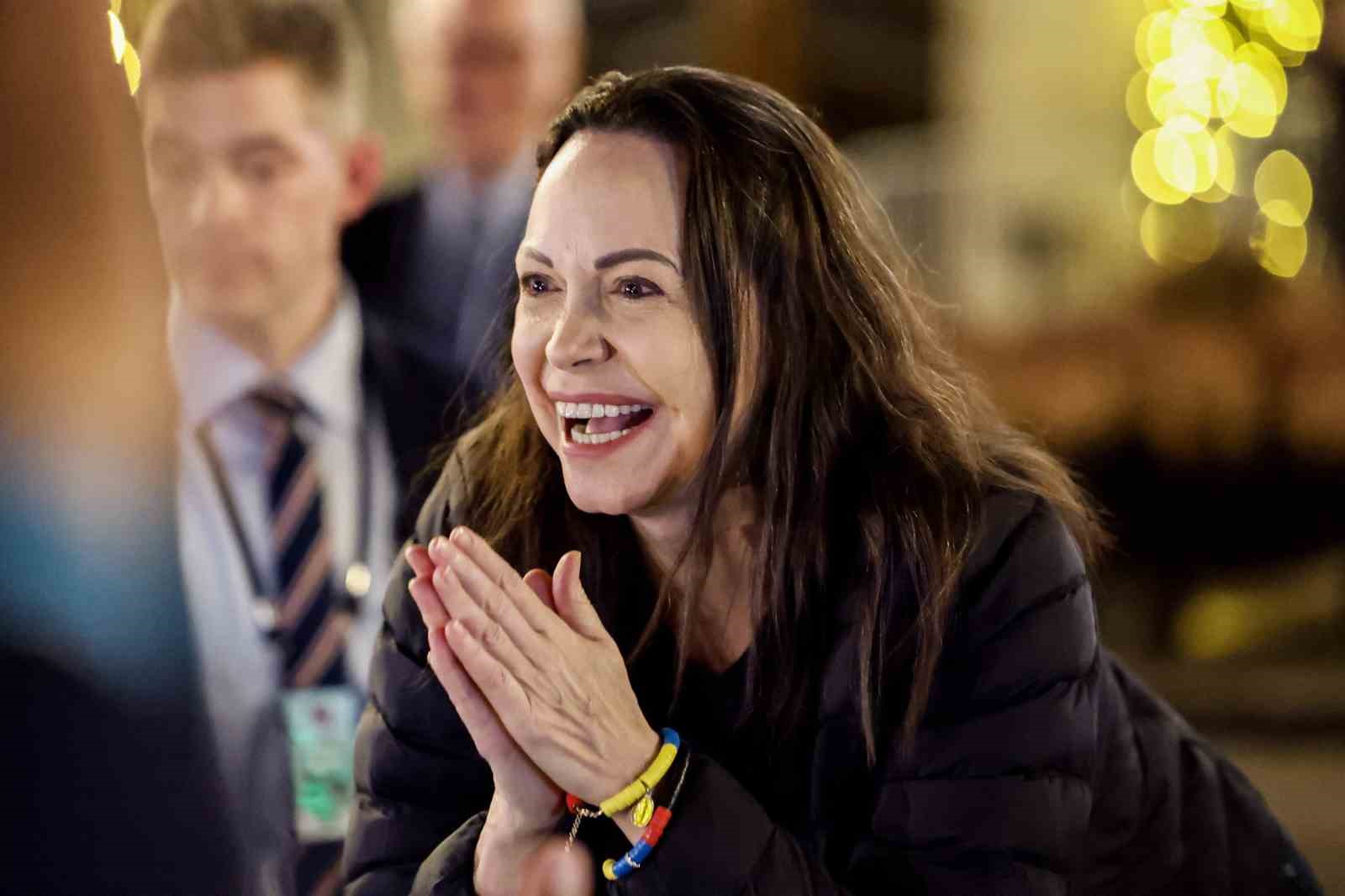 nobel odullu venezuelali muhalefet lideri machado 16 ay sonra ilk kez kamuoyu onunde 7 6DDcBjV2
