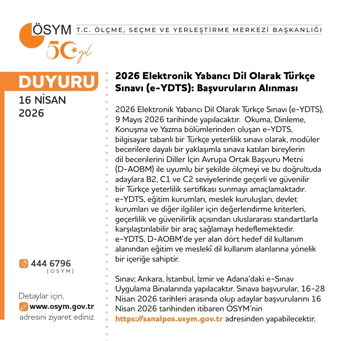 osymden turkiyede bir ilk e ydts basvurulari acildi 0 vTeLXHsW