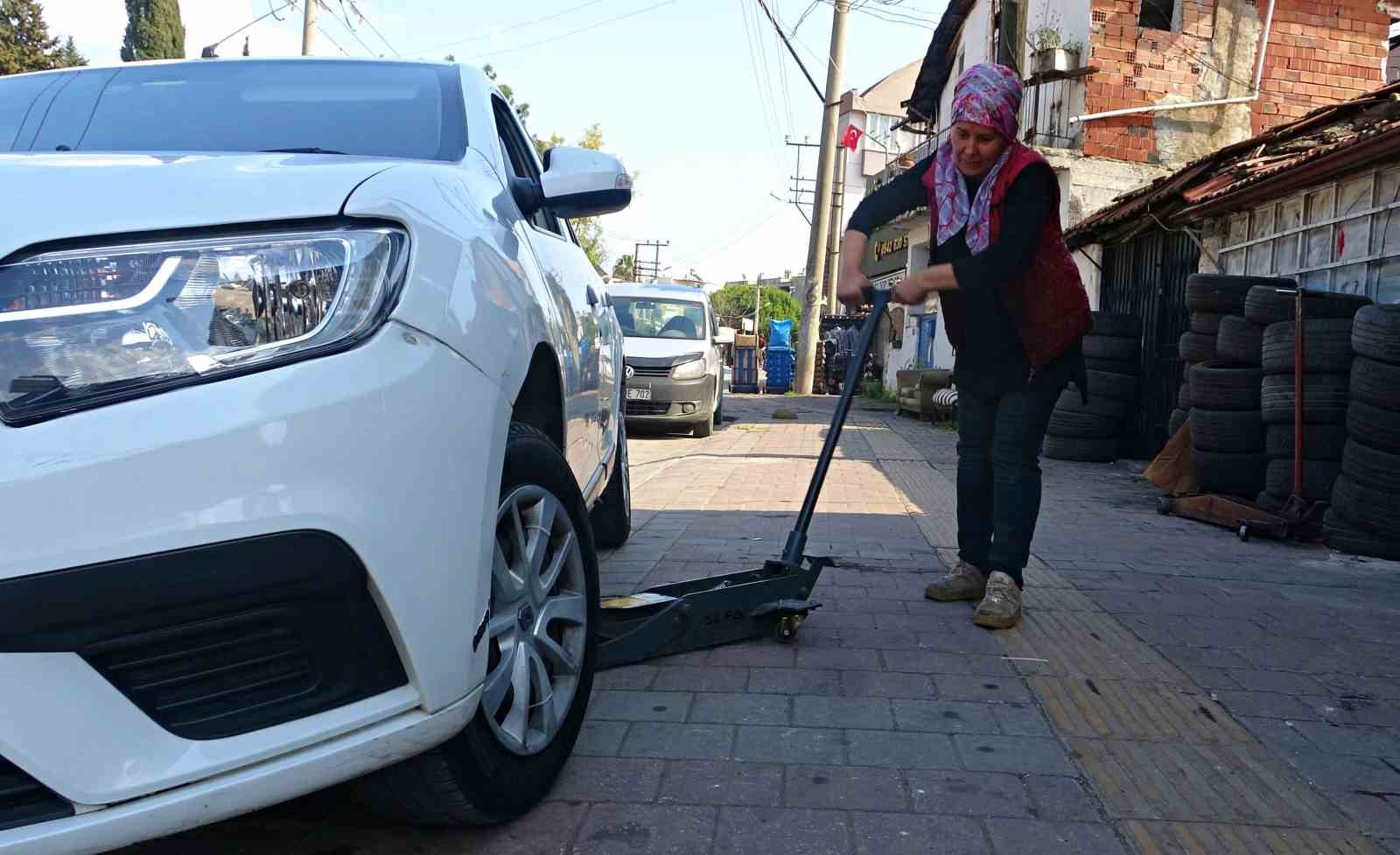 oto lastik tamirine kadin eli degdi elinde krikoyu goren soforler sasiriyor 7