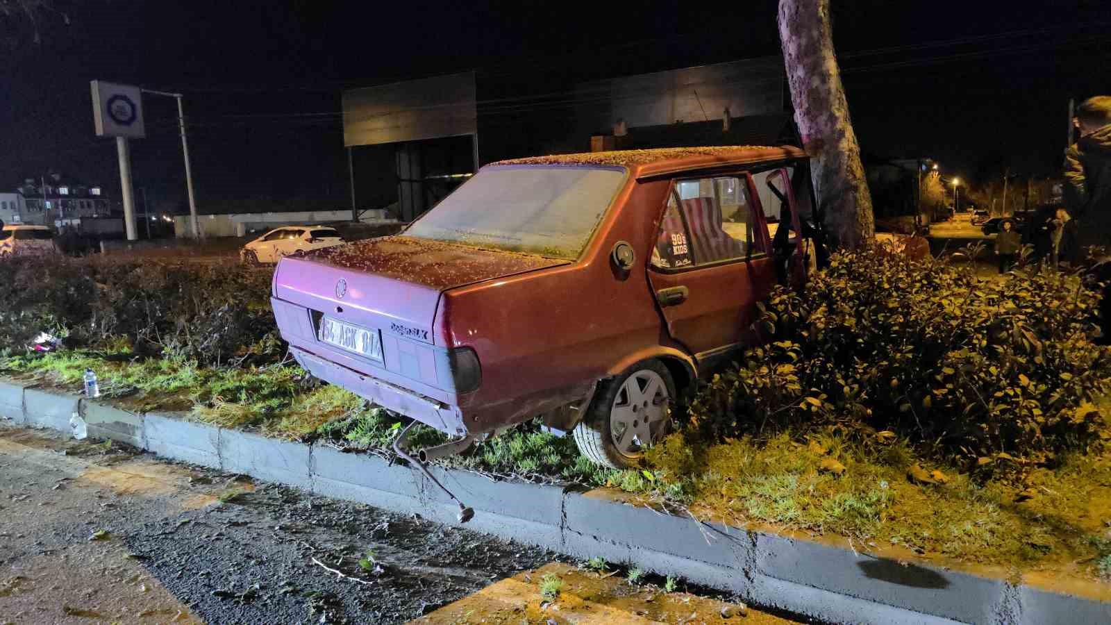 otomobil refujdeki agaca carpti 1 kisi yaralandi 3 A9WPSVWX