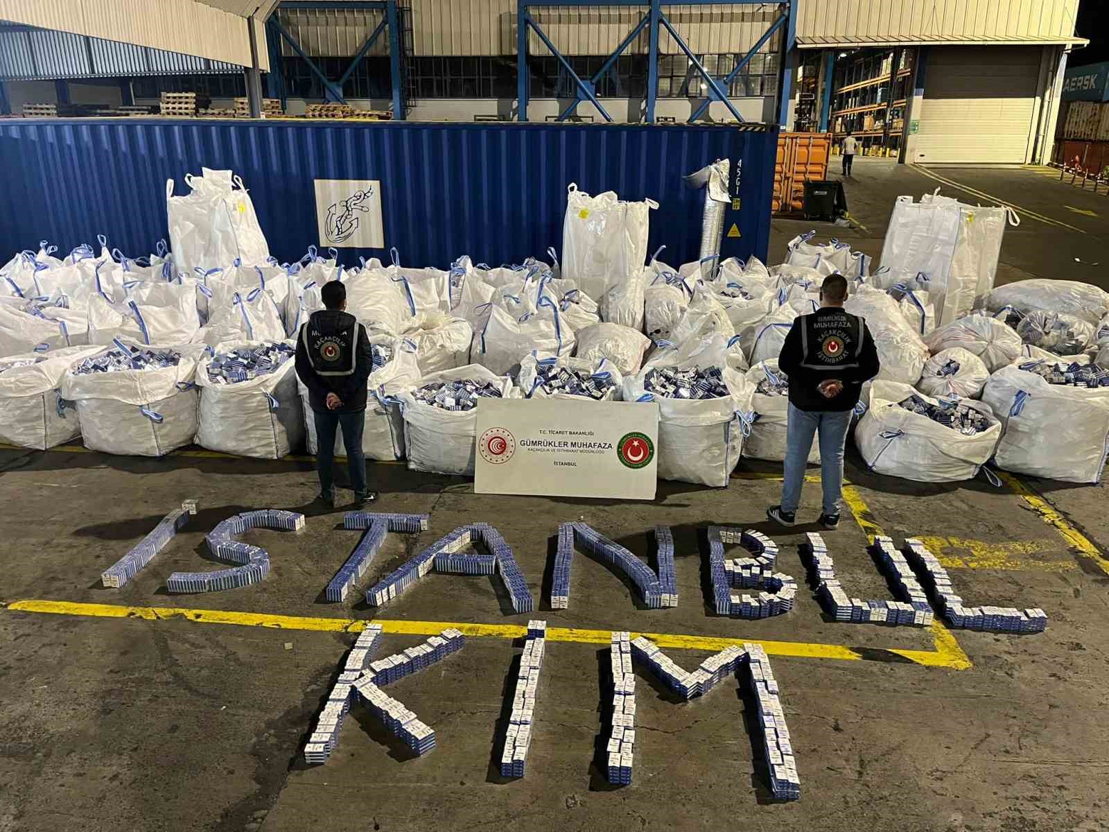 piyasa degeri 94 milyon lira olan 394 bin 117 paket kacak sigara ele gecirildigini aF3ANFTh