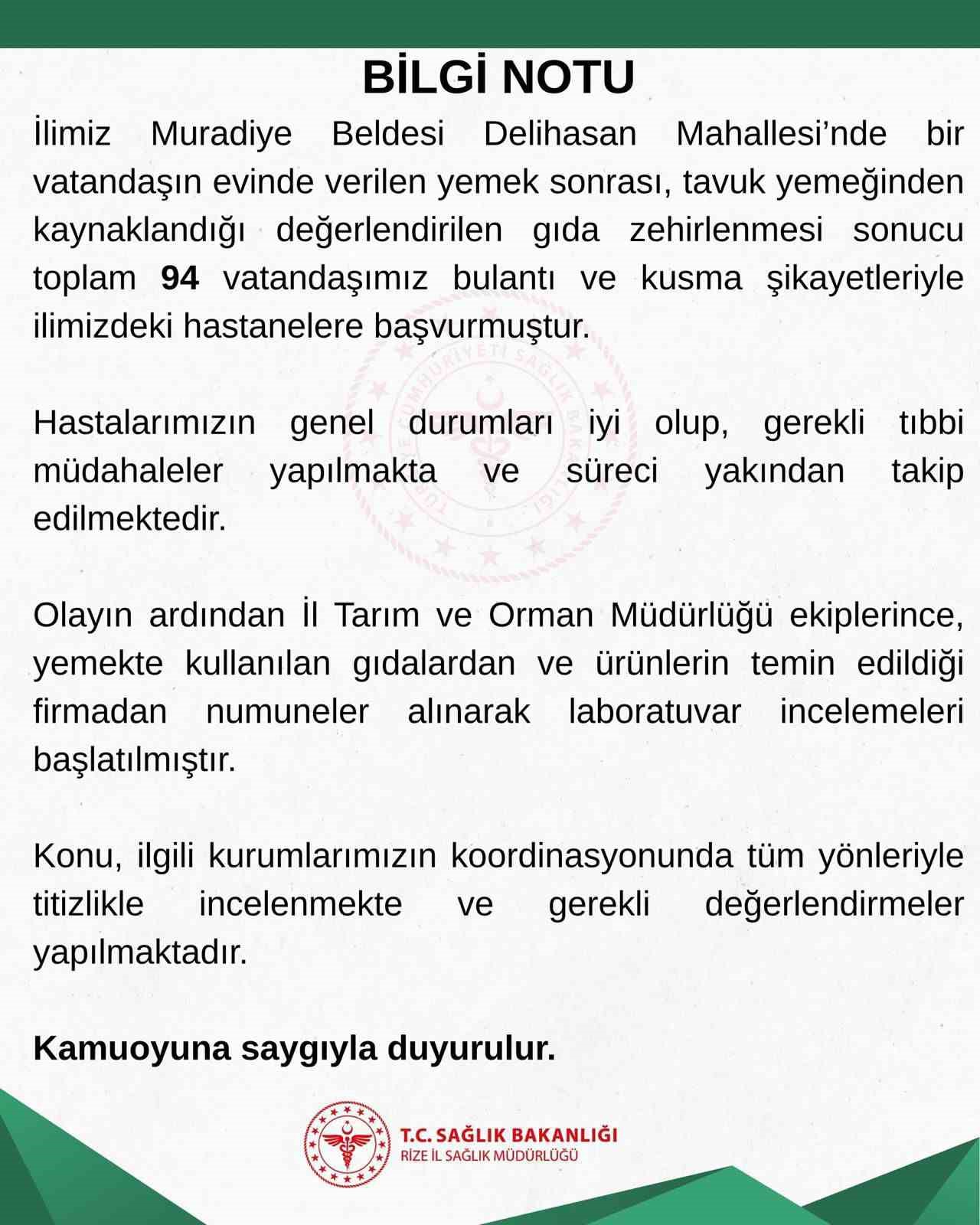 rizede 94 kisi mevlitte dagitilan tavuktan zehirlendi 6 iKjN29ew