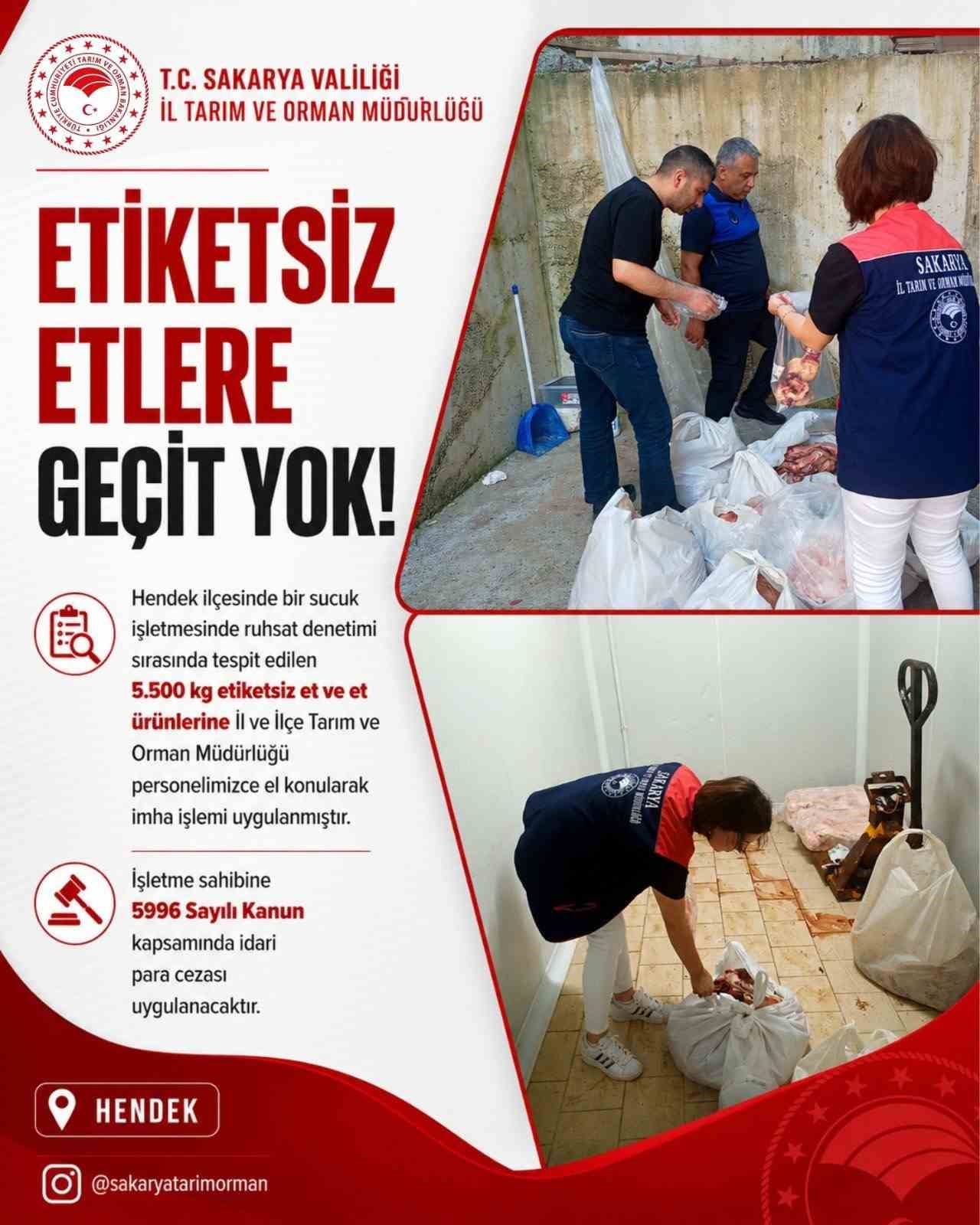 sakaryada bir isletmede 5 bucuk ton etiketsiz et ele gecirildi 0 ZckIagps