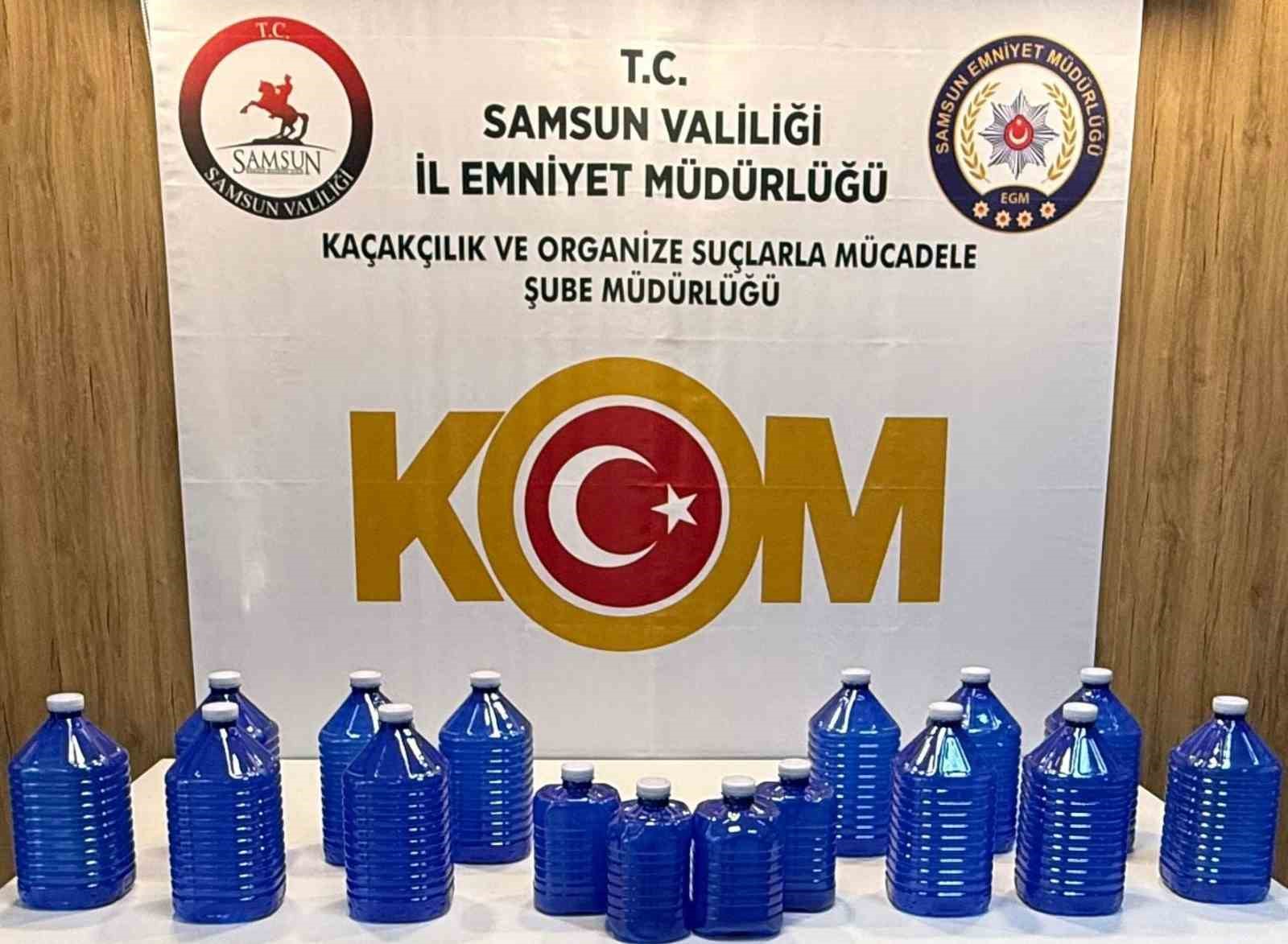 Samsun’da 70 litre etil alkol ele geçirildi 4 samsunda 70 litre etil alkol ele gecirildi 0