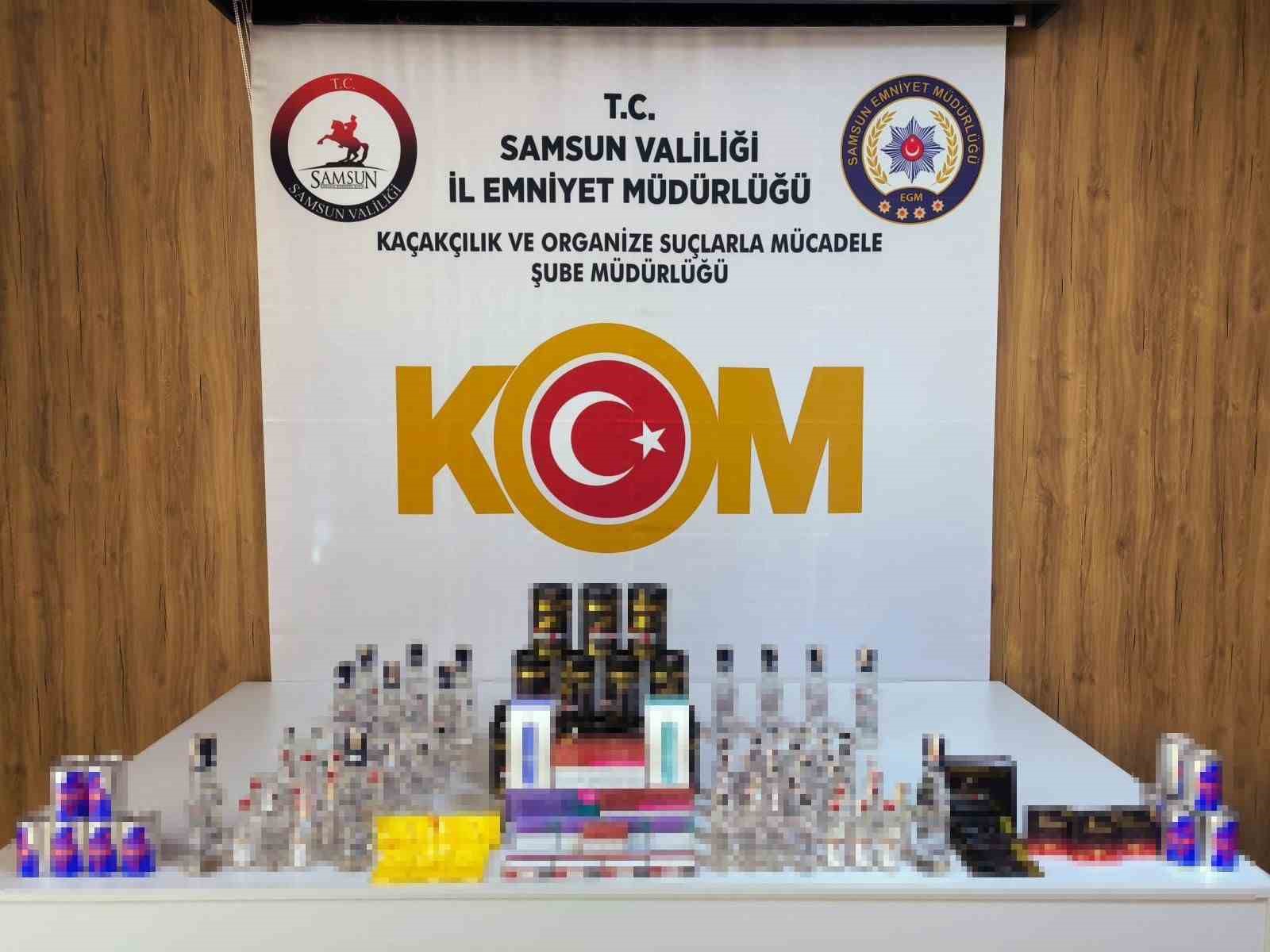 samsunda kacak icki ve tutun operasyonu 64 sise sahte alkol ele gecirildi 0 AFDisZDX