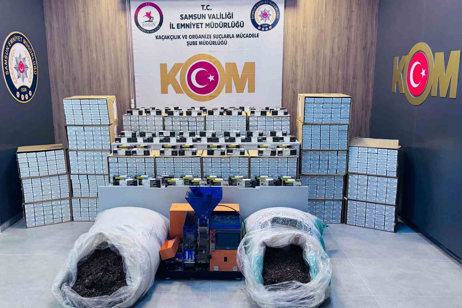samsunda kacak sigara ve tutun operasyonu 280 bin adet makaron 40 bin adet sigara iGNKSXpa