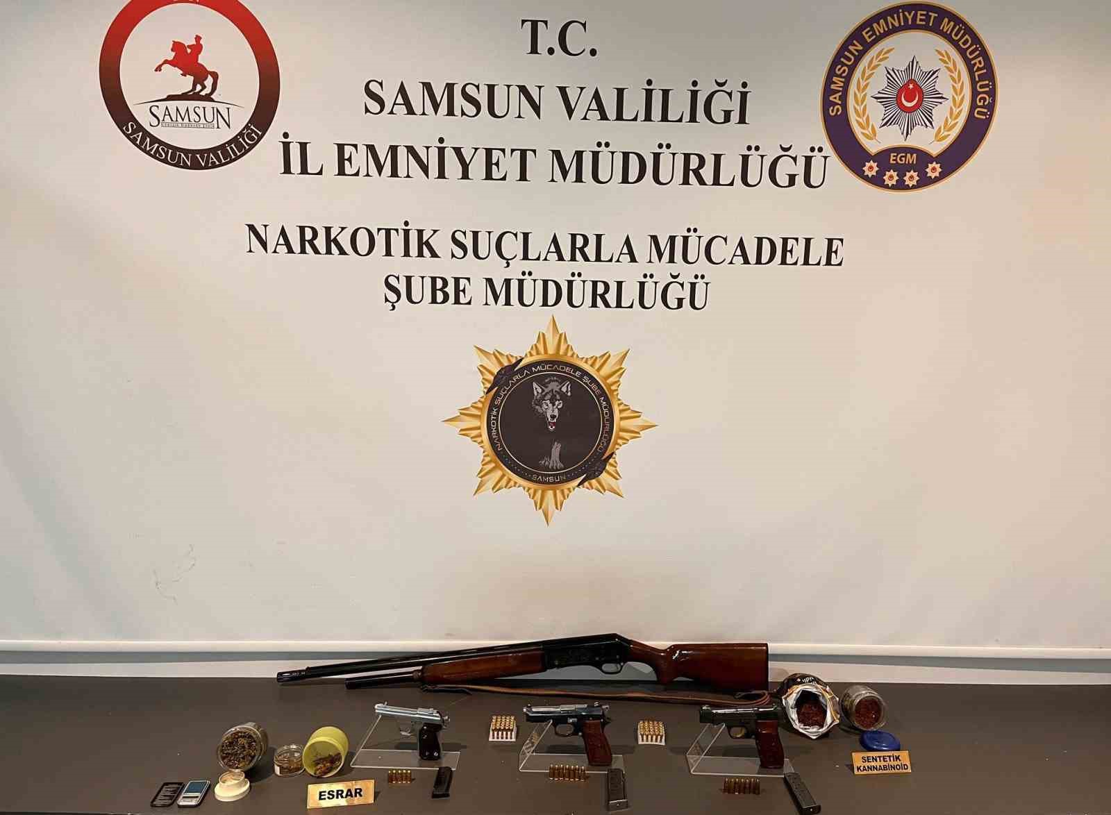 samsunda uyusturucu ve silah operasyonu 0