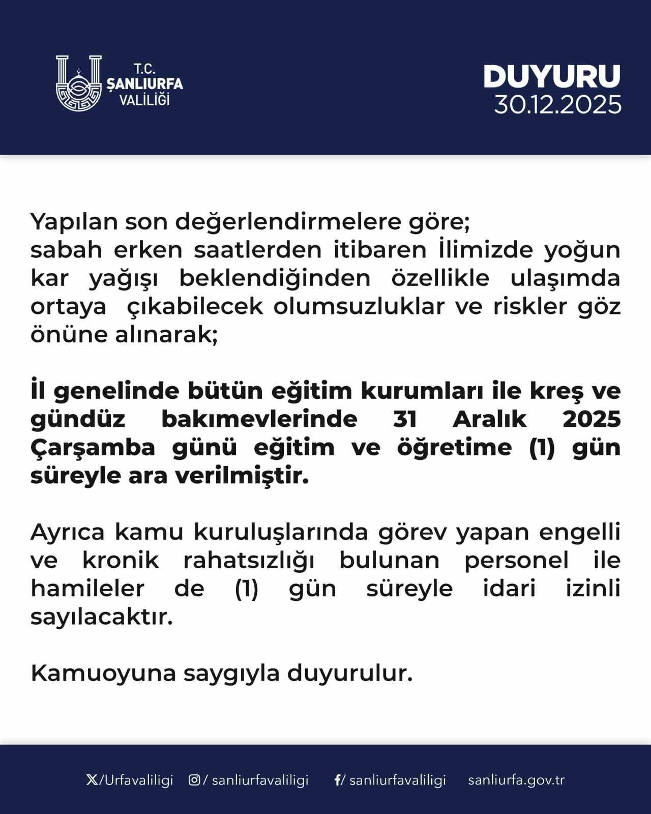 sanliurfada okullar yarin tatil 0 Fp9TpBJl